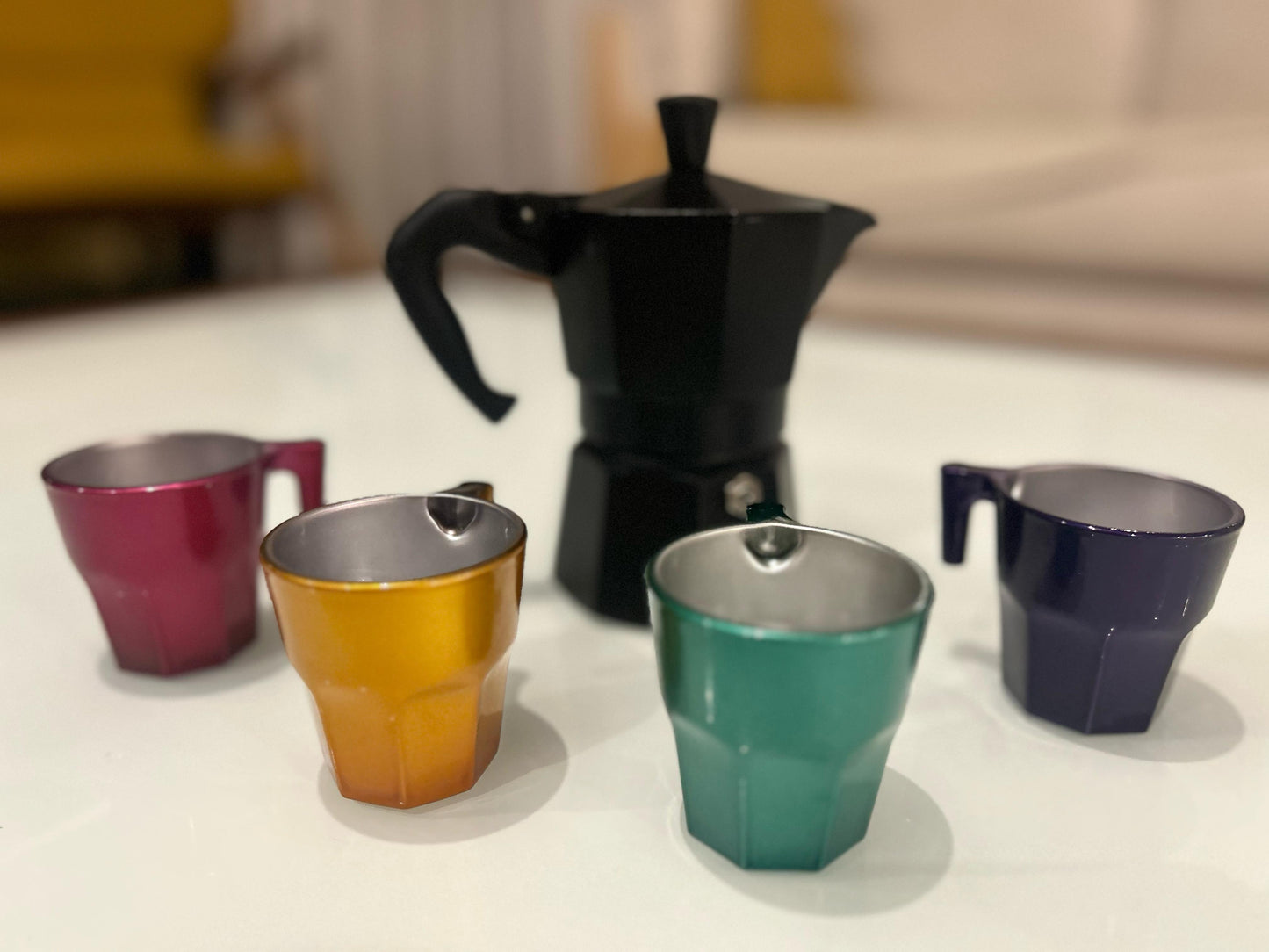 Set de 4 tazas de café espresso coloridas – Casablanca Tropic