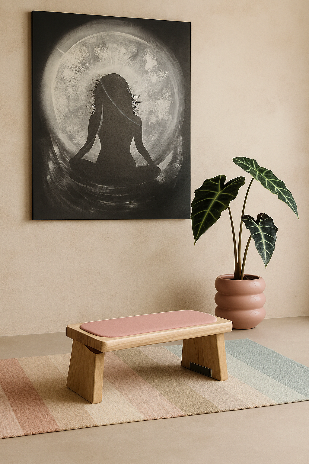 Banco de Meditación de Madera Plegable