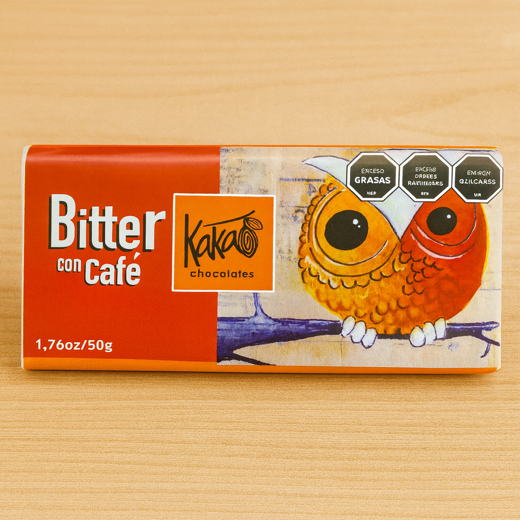 Tabletita de chocolate semiamargo con café - 50gr
